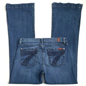 7 for All Mankind Dojo Flare Jeans Blue Denim Size 29